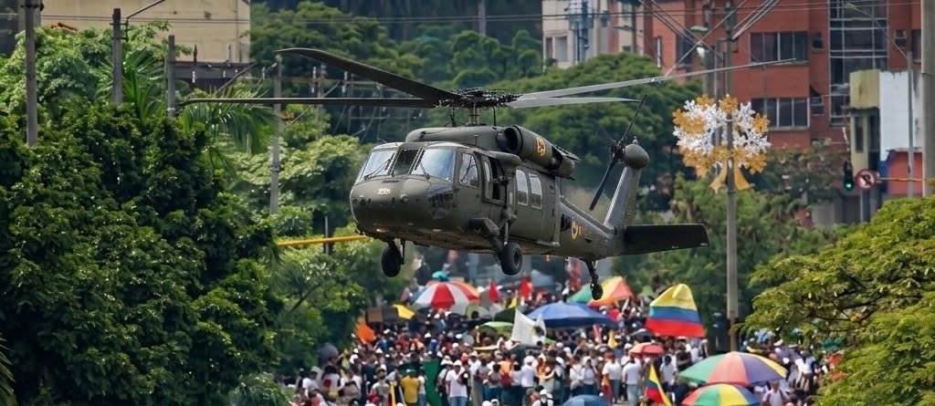 Denuncian presunta intimidación de un helicóptero militar durante movilización en Neiva